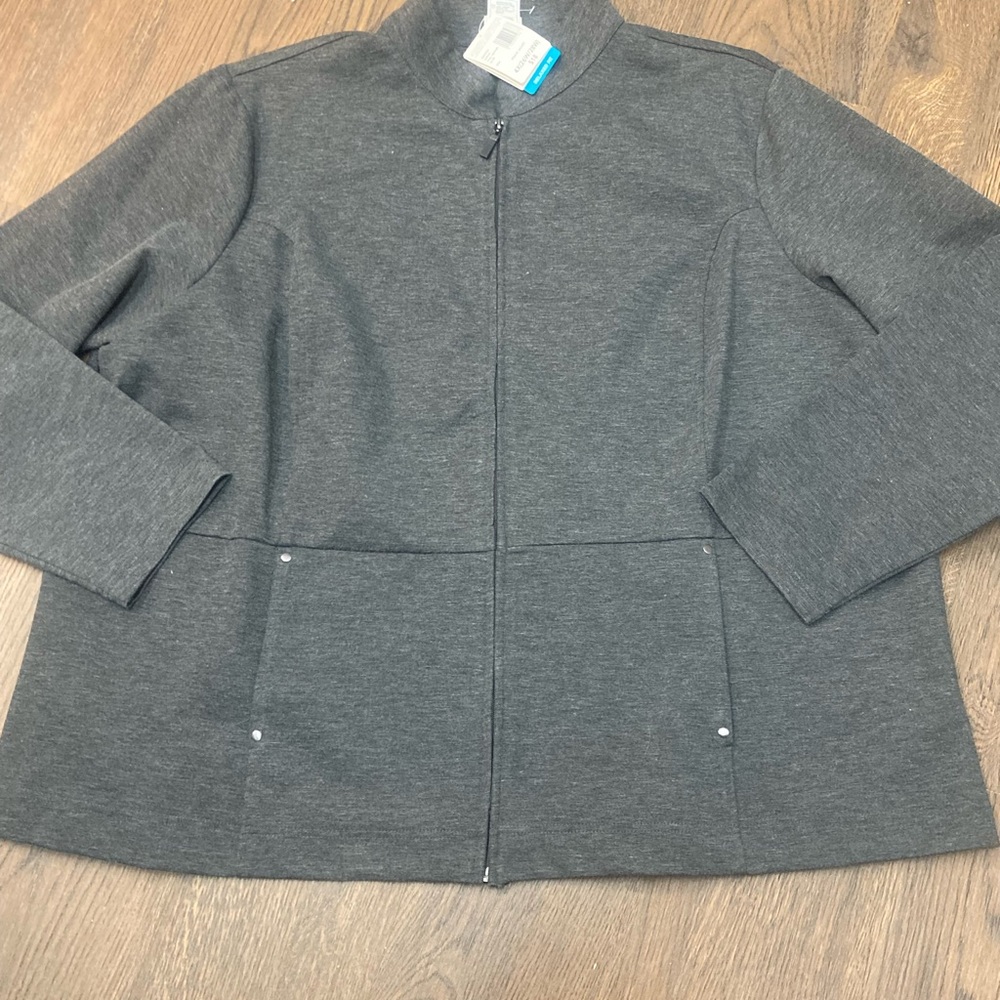 Charcoal Gray Zip-Front Women's Jacket
